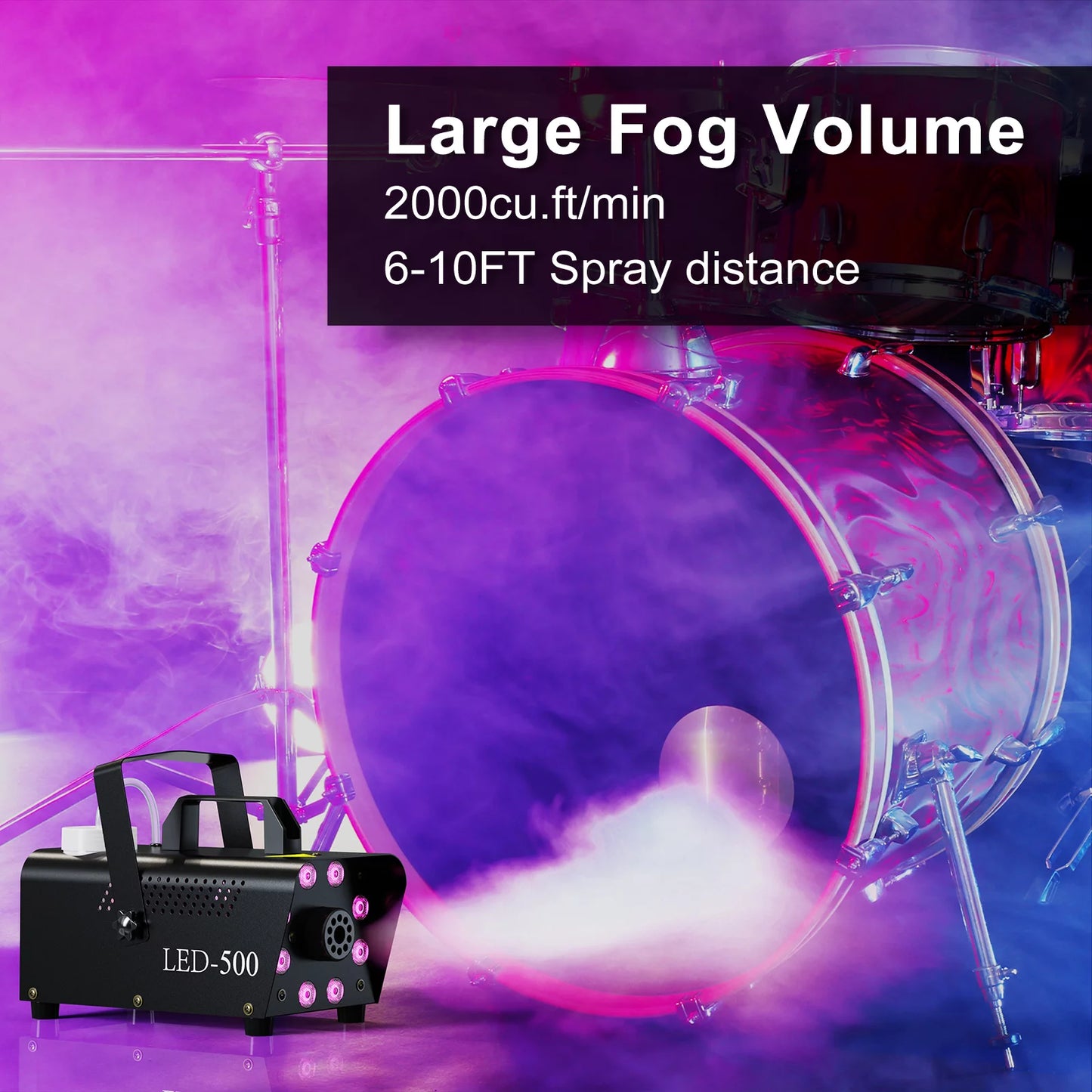 Halloween Fog Machine w/ 3 Stage LED Lights