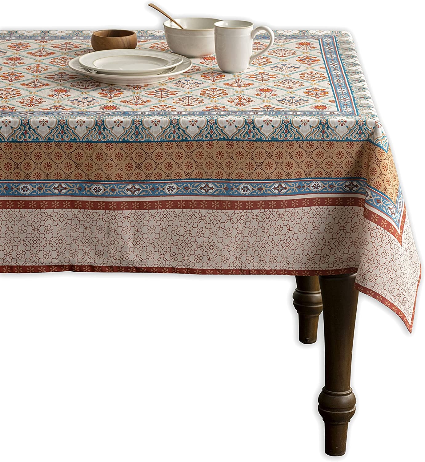 100% Cotton Cover - 60"X60" Square Fall Decorative Dinning Tablecloths