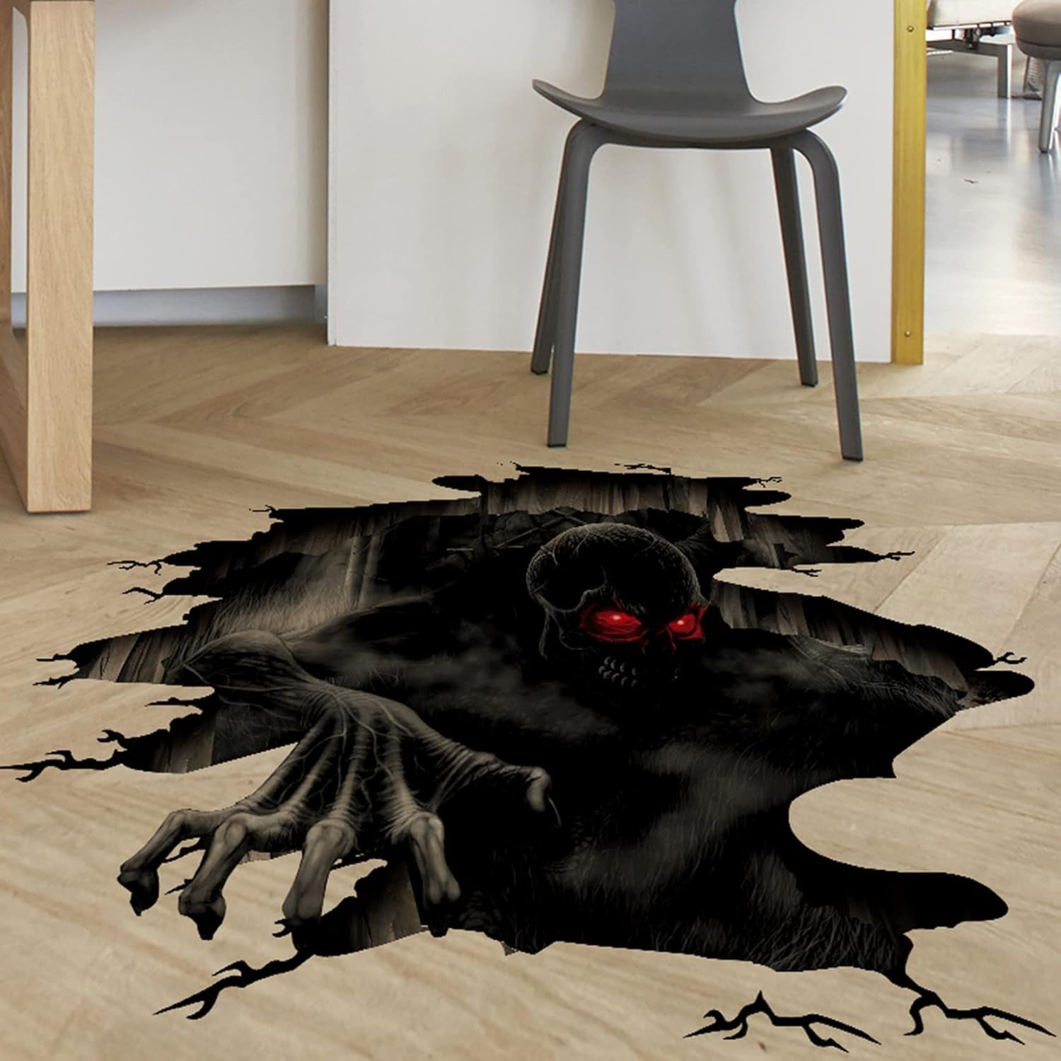 3D Halloween Floor Wall Ceiling Stickers, Ghost Hand Scratching Wall Decor