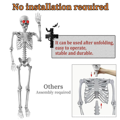 Skeleton Poseable with LED Eyes Life Size