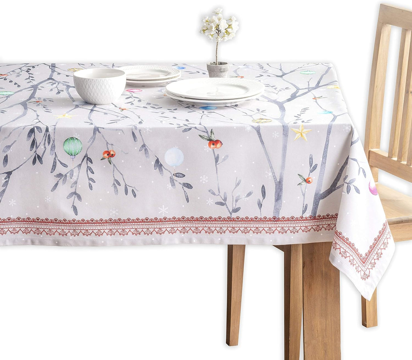 100% Cotton Cover - 60"X60" Square Fall Decorative Dinning Tablecloths