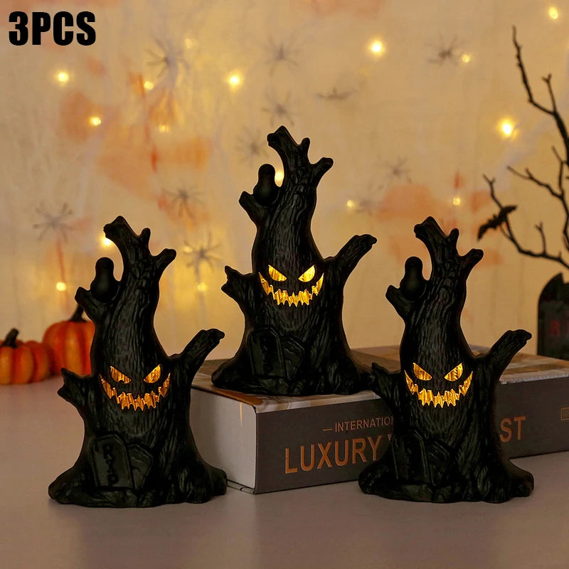 Halloween Led Glow Ghost Tree Light up Pumpkin Home Decoration 