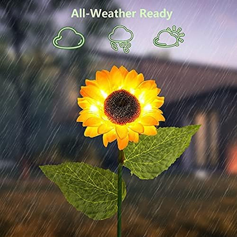 4 Pack Ostritec Solar Sunflower Lights Outdoor Flower Garden Stake Lights