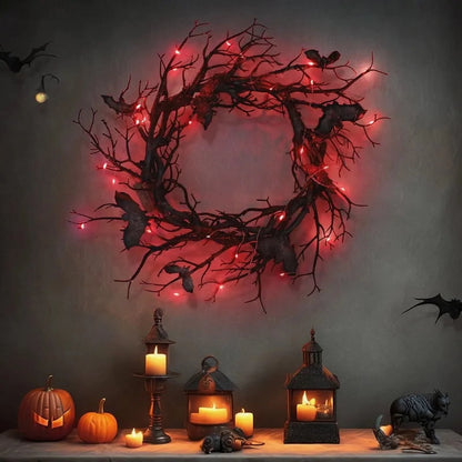 LED Halloween Colored Wreath