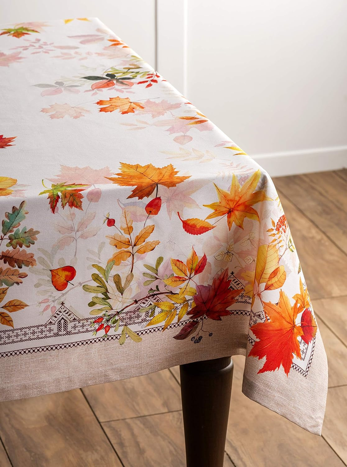 100% Cotton Cover - 60"X60" Square Fall Decorative Dinning Tablecloths