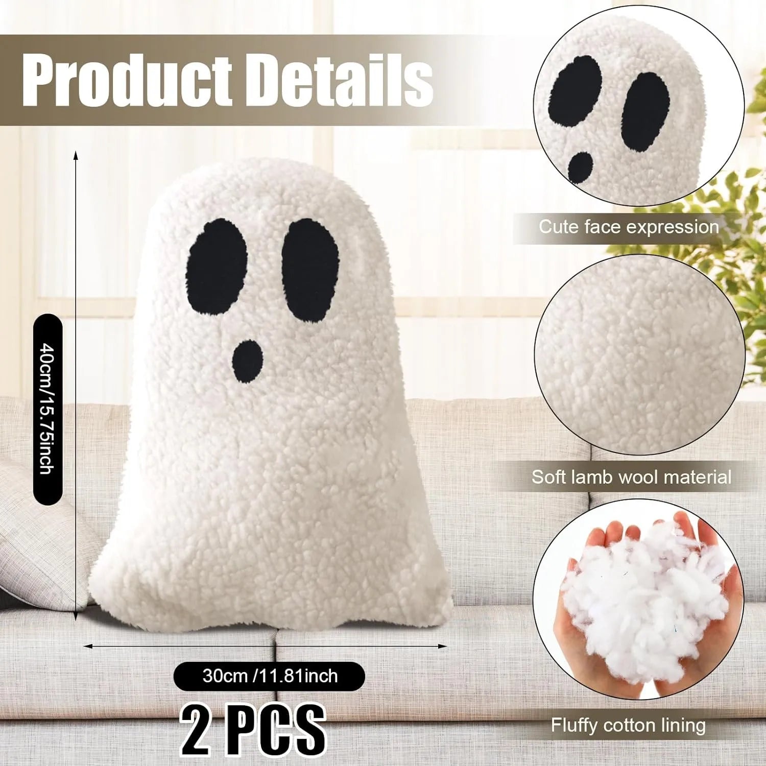 2 Pcs Decorative Spooky Halloween throw Pillows for Party Outdoor Home Decor